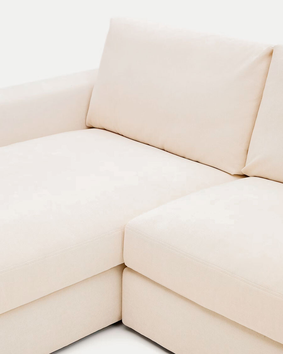 Sofá modular desenfundable Alea 5 plazas chenilla chaise longue izquierdo crudo 340 cm Sofá modular desenfundable Alea 5 plazas chenilla chaise longue izquierdo crudo 340 cm
