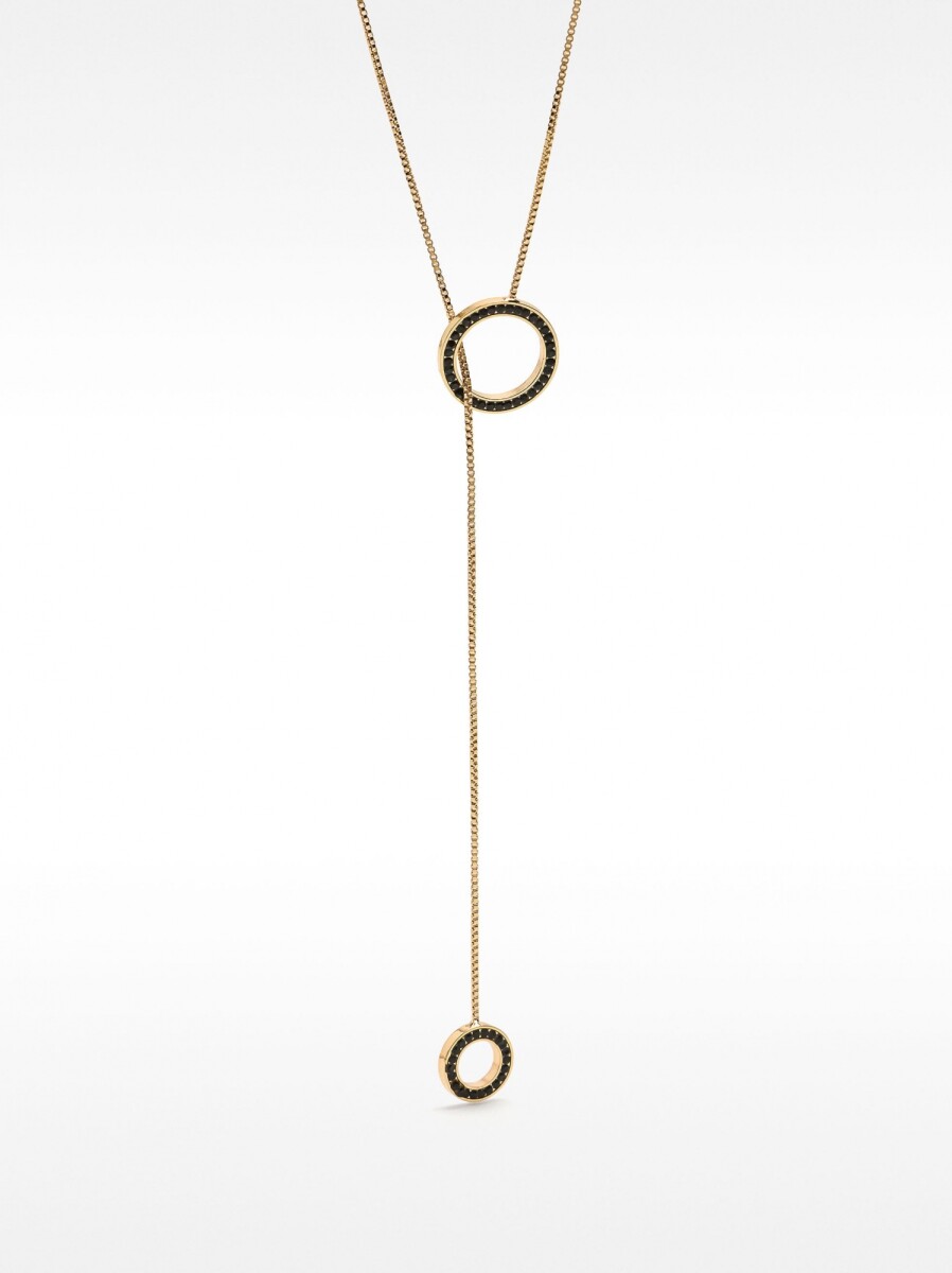 Collar De Aros Con Cristales - negro 