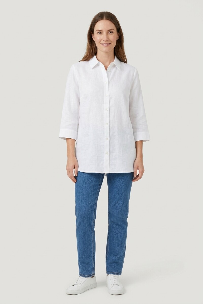 Camisa relaxed fit media cartera - Blanco — Otherside