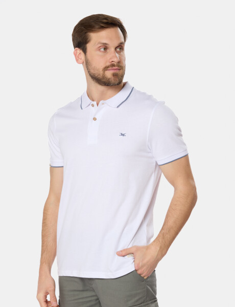 REMERA POLO JERSEY RAYADA Blanco