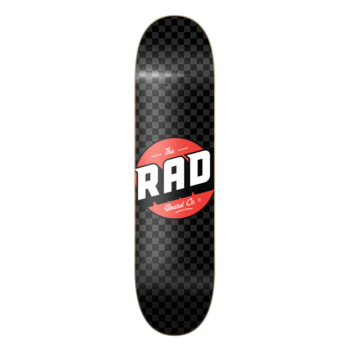 Deck Skate Rad 8.125" - Modelo Checkered Black / Ash (Lija incluida) 