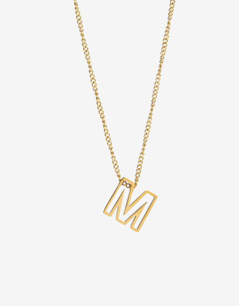 Cadena Corta con Dije Metal Collar Acero Inicial M - Dorado