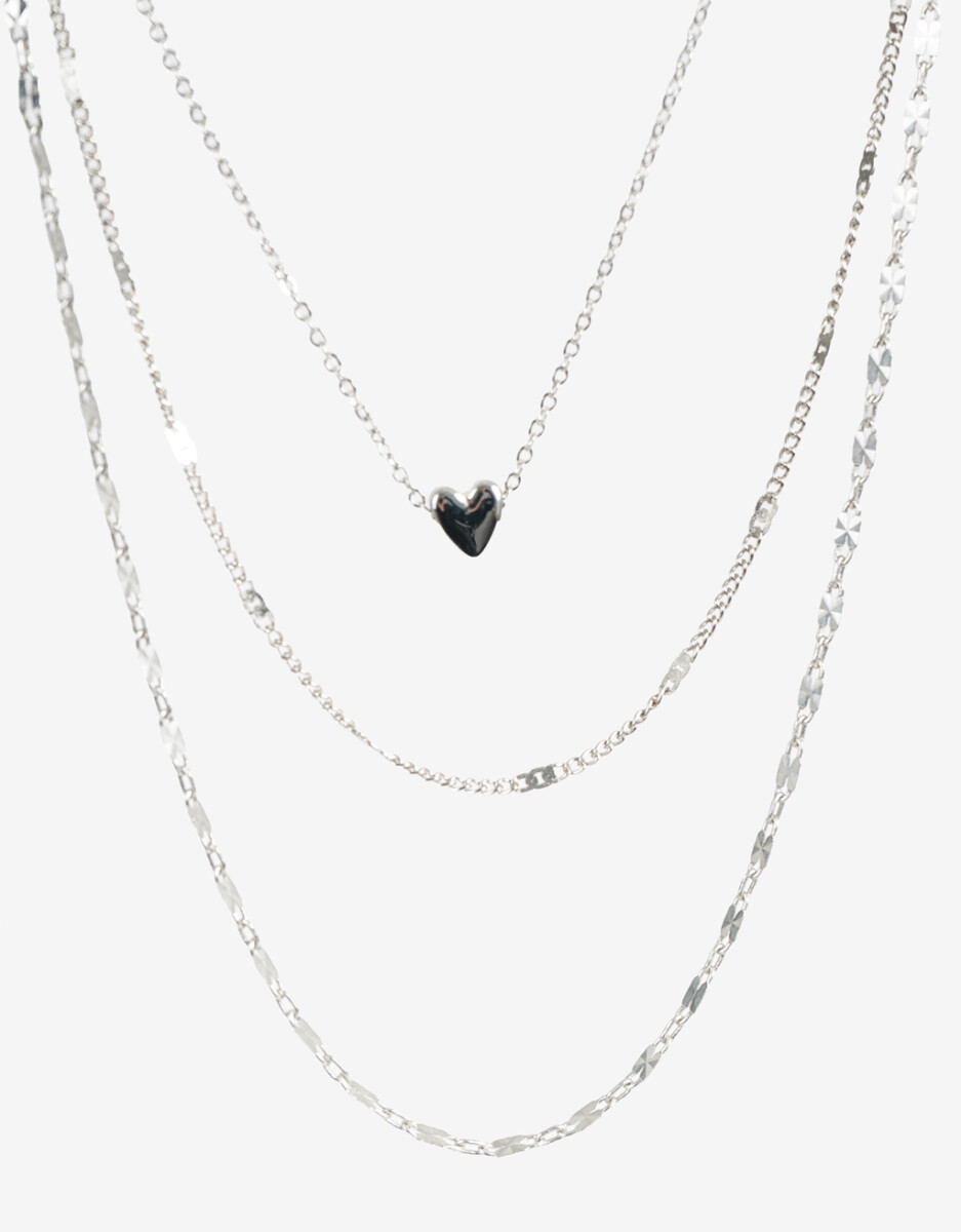 Collar Corto Dijes Corazones 