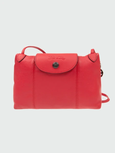 Longchamp -Cartera pequeña de cuero, Le pliage Cuir Naranja