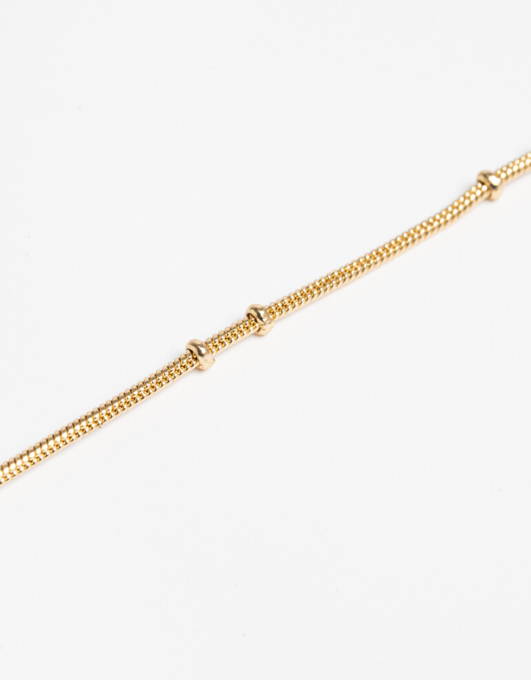 Collares Cortos Metal Cadena Corta Bañada En Oro - Dorado