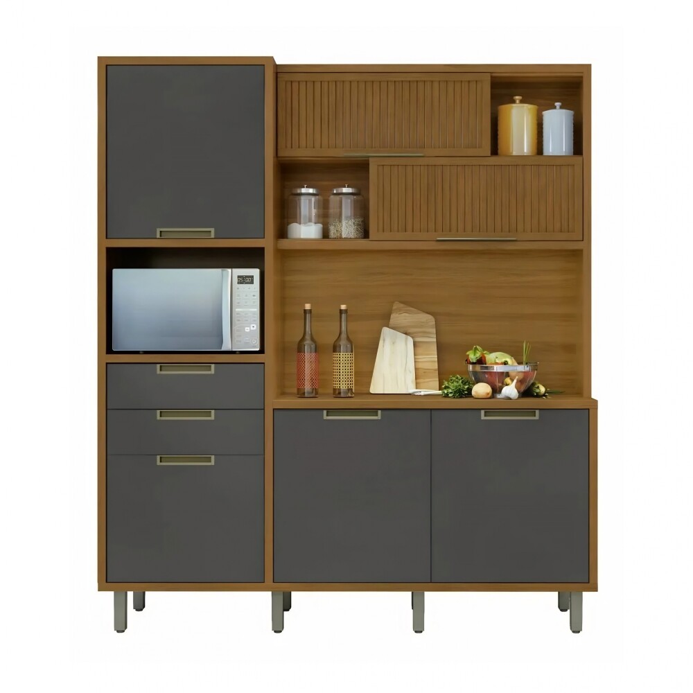 Mueble de Cocina Modular IMPERATRIZ Marron/Gris Oscuro
