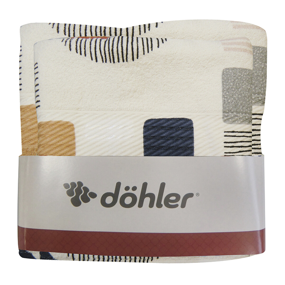 Pack X 2 Toallas Prisma Dohler Estampadas 100% Algodón - APOLO 