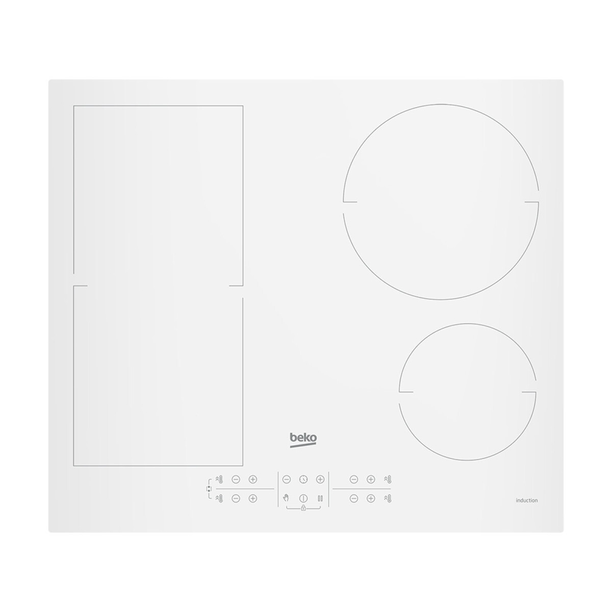 ANAFE INDUCCIÓN 60CM - ELECTRICO BLANCO BEKO HII64200FMTW 