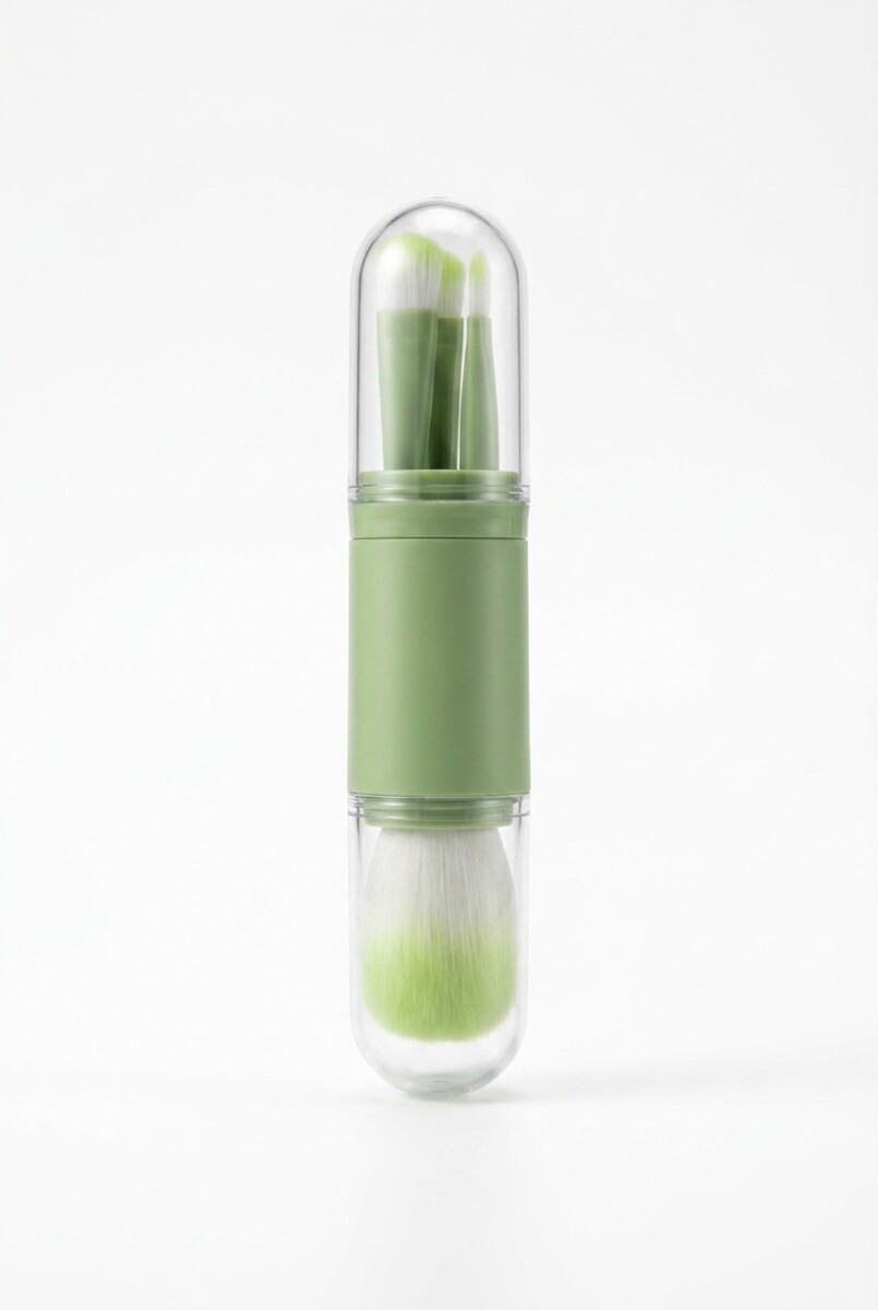 Set de 3 brochas para maquillaje - verde 