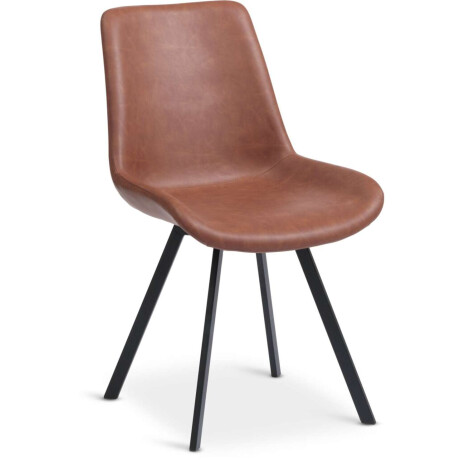 Silla De Comedor Hygum Giratoria Polipiel Cognac/Negro