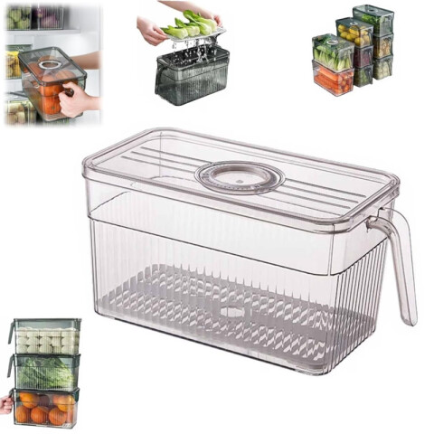 Recipiente organizador de alimentos c/agarre y tapa Recipiente Organizador De Alimentos C/agarre y tapa