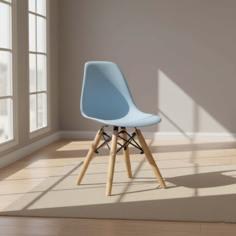 SILLA POLIPROPILENO-Y-MADERA CELESTE S601 KIDS