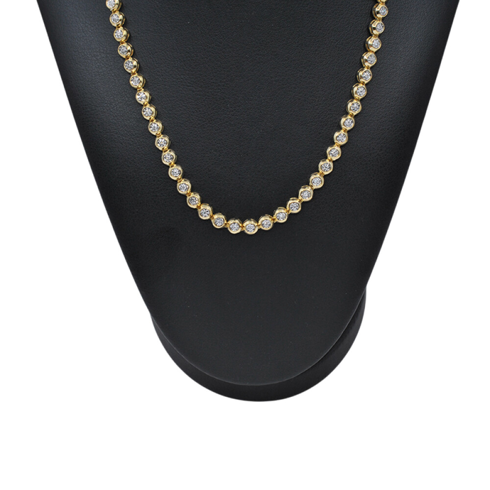 Gargantilla en oro 18k combinada 2 colores con brillantes Gargantilla en oro 18k combinada 2 colores con brillantes