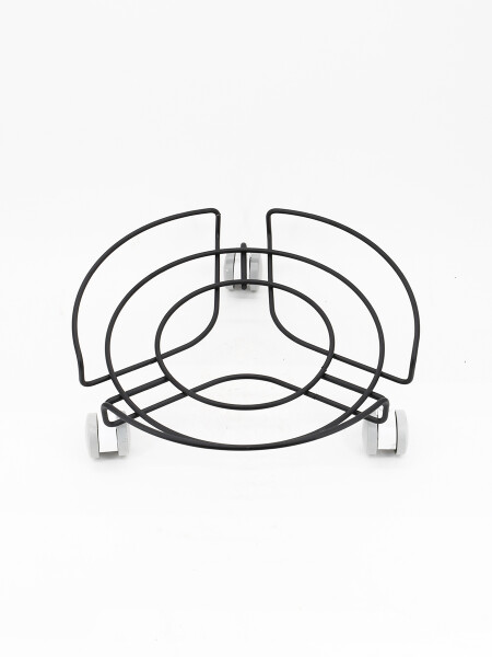 SOPORTE DE METAL CON RUEDAS NEGRO