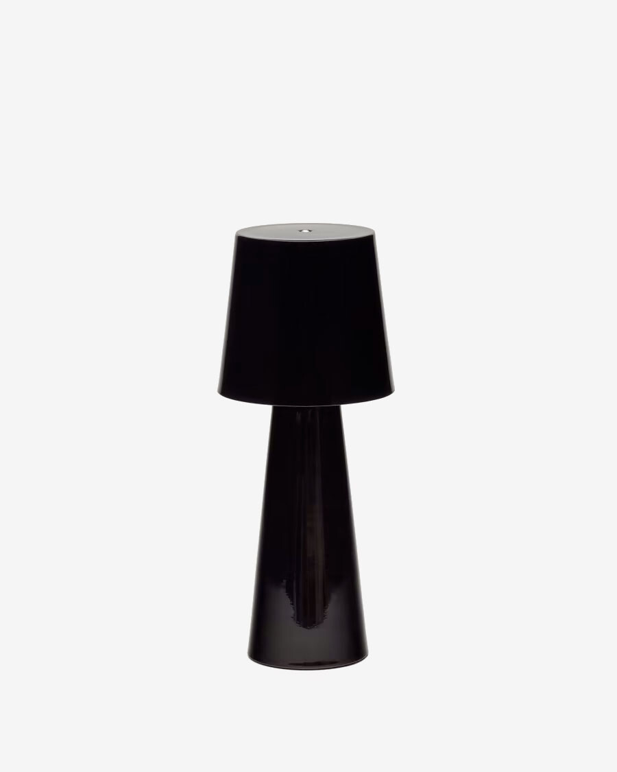 Lámpara de mesa Arenys grande de metal con acabado pintado negro