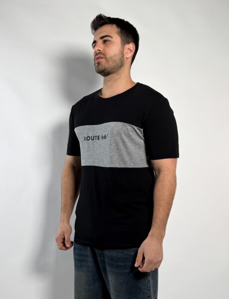 Remera combinada Negro