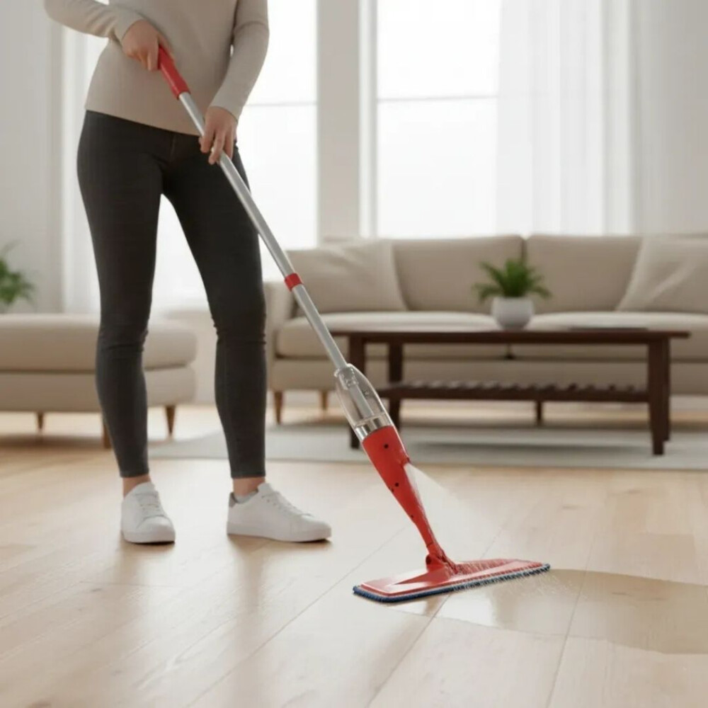 Mopa Para Limpieza De Pisos Con Spray Rojo
