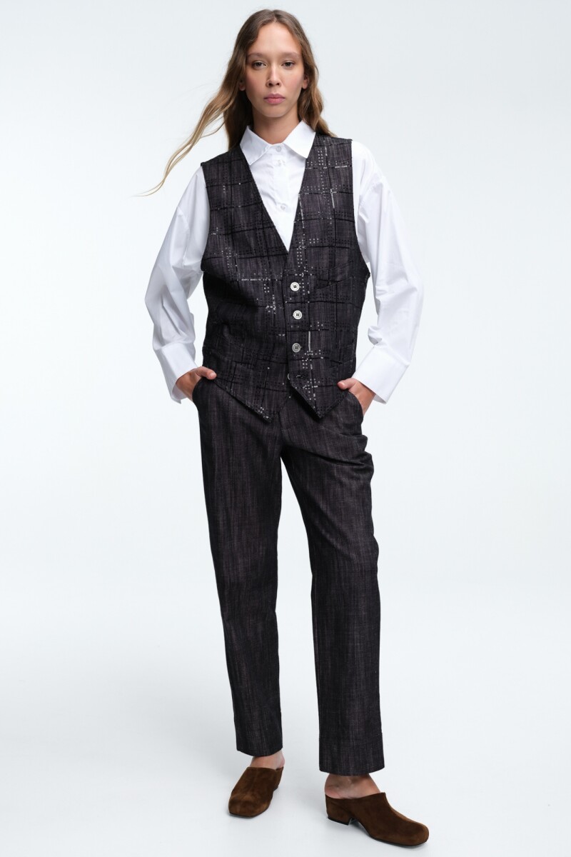 CHALECO LENTEJUELA Negro