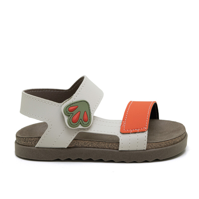 Sandalias Molekinho Infantil de Niños - 2636.106-13958 Blanco-naranja