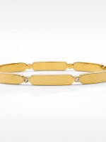 Pulsera Segmentada Con Cristales - Acero Inoxidable dorado