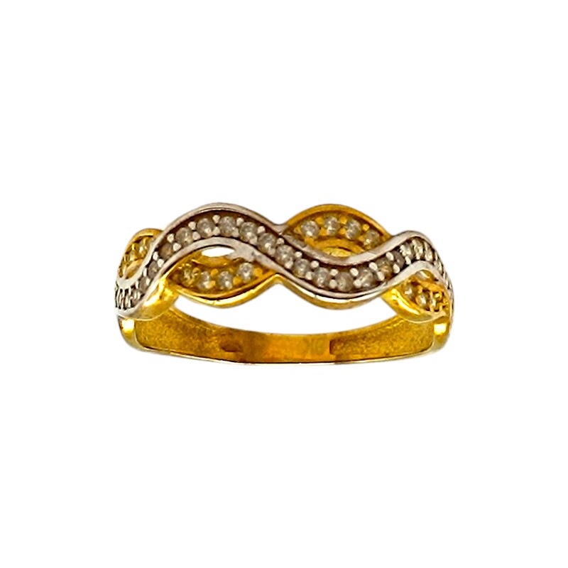 Anillo Entrelazado-Oro Bajo-Piedra Zirconia-AN8099 conpiedra