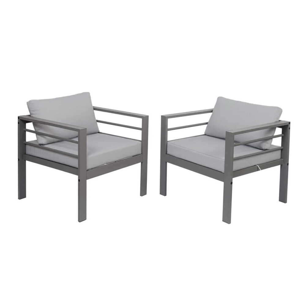 SET DE LIVING ALUMINIO GRIS SIRACUSA 5 PIEZAS