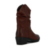 Darkness Bota De Dama Tejana Caña Baja Taco Bajo Cuadrado - Marron Os Marron Oscuro