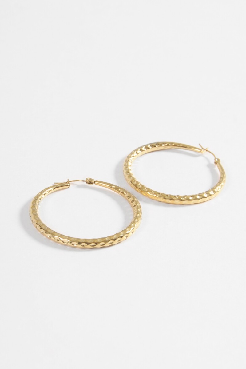 Aros acero textura dorado