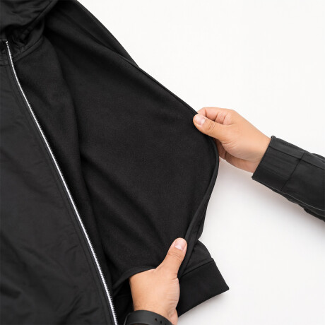 Campera con Capucha y Cierre Afelpada Knex XL Ub NEGRO