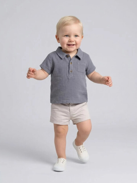 Camisa De Gasa Gris