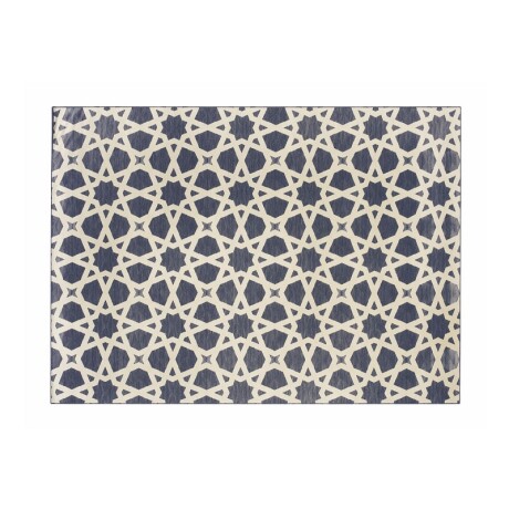 ALFOMBRA SANTA FE BLACK IVORY DE LANA TEJIDA A MANO 3X1.50 001