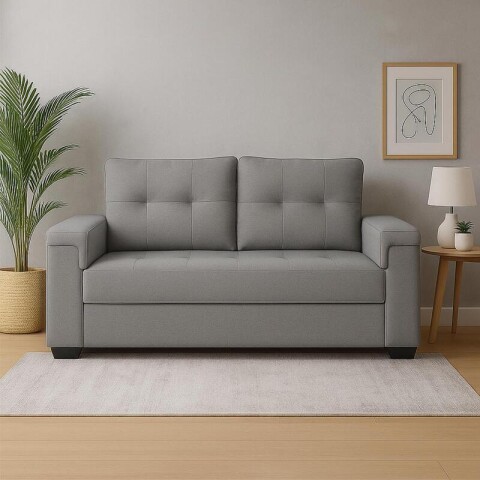 Sofá Sillón Amsterdam 3 Cuerpos Cobertura en Lino - Gris Sofá Sillón Amsterdam 3 Cuerpos Cobertura en Lino - Gris