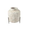 BASE CERAMICA BEIGE C/SOPORTE METAL 17X23CM Unica