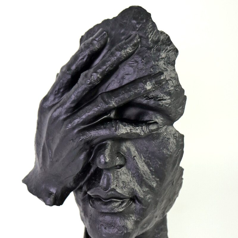 FIGURA CERAMICA NEGRO 14X32CM Unica