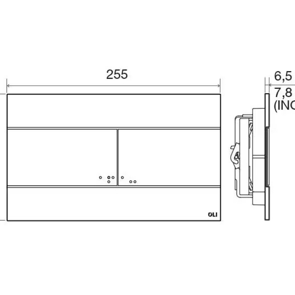 Placa pulsadora Oli Slim blanca para cisterna embutir Placa Pulsadora Oli Slim Blanca Para Cisterna Embutir