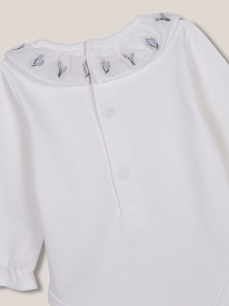 Body Cuello Bordado Blanco Roto