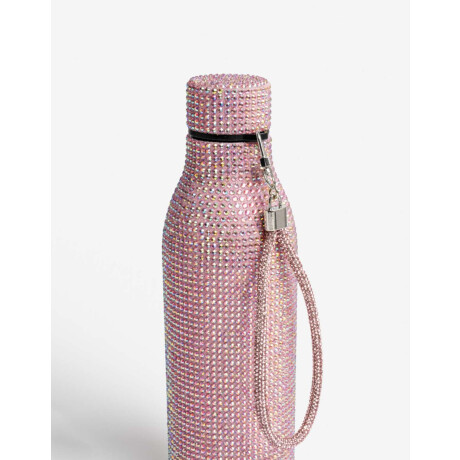 Botella Metálica Con Strass Rosa Claro