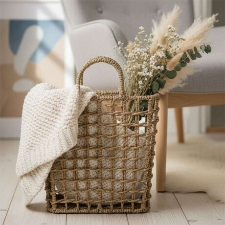 Organizador C/Asa Seagrass Nat 25X13Xh17.5/35 Cm