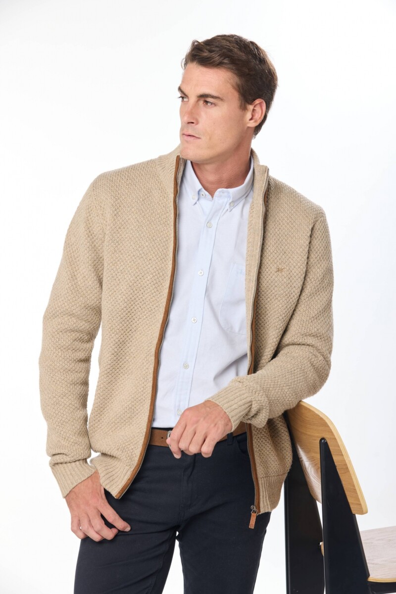 CAMPERA TEJIDO GRUESO - Beige 