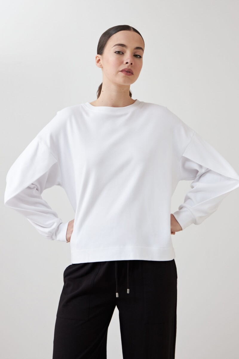 Sweatshirt con botones blanco