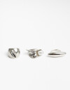 Sets Anillos Perlas Set De Anillos Metal Y Perla - Plateado Rodio