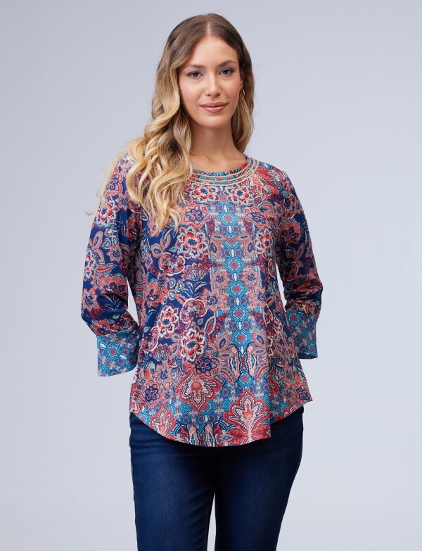 Blusa Print MULTI/AZUL