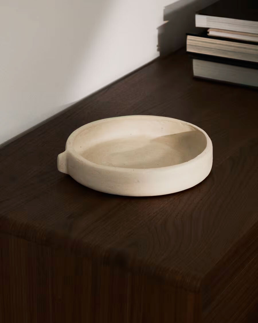 Centro de mesa Mireni de papel maché beige Ø 22,5 cm Centro de mesa Mireni de papel maché beige Ø 22,5 cm