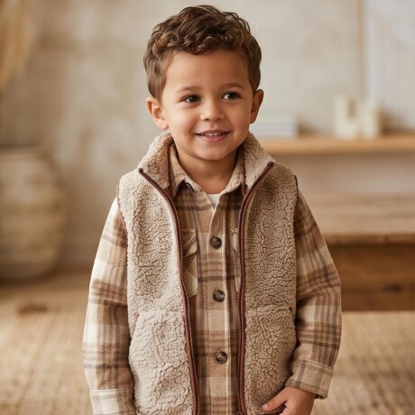 Chaleco Piel Forrado Beige Chaleco Piel Forrado Beige