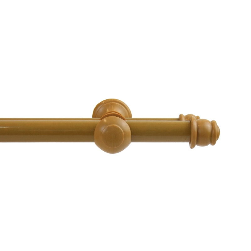 Barrote cortina doble de metal 1,5 m + 2 Soportes MARRON CLARO
