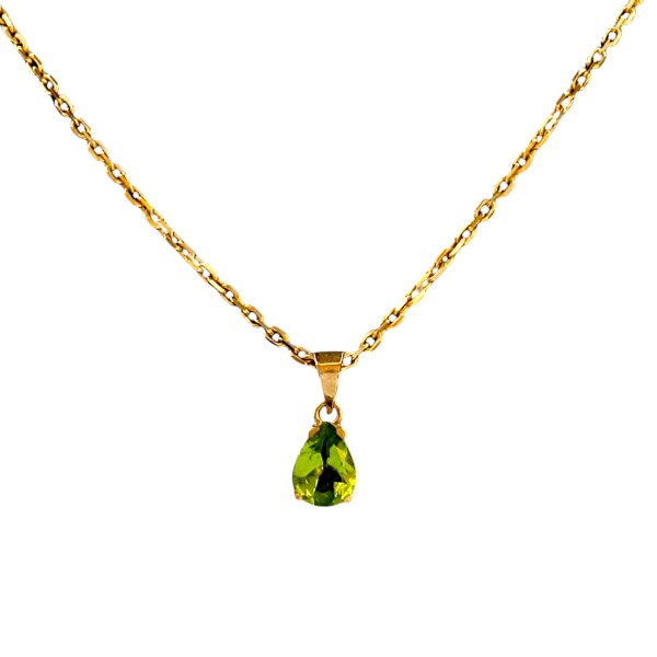 Dije Gota-Oro bajo-Piedra Peridoto-CP8508 conpiedra