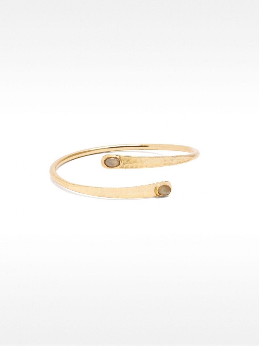 Pulsera Rígida Cruzada Con Detalles Ovalados - dorado 