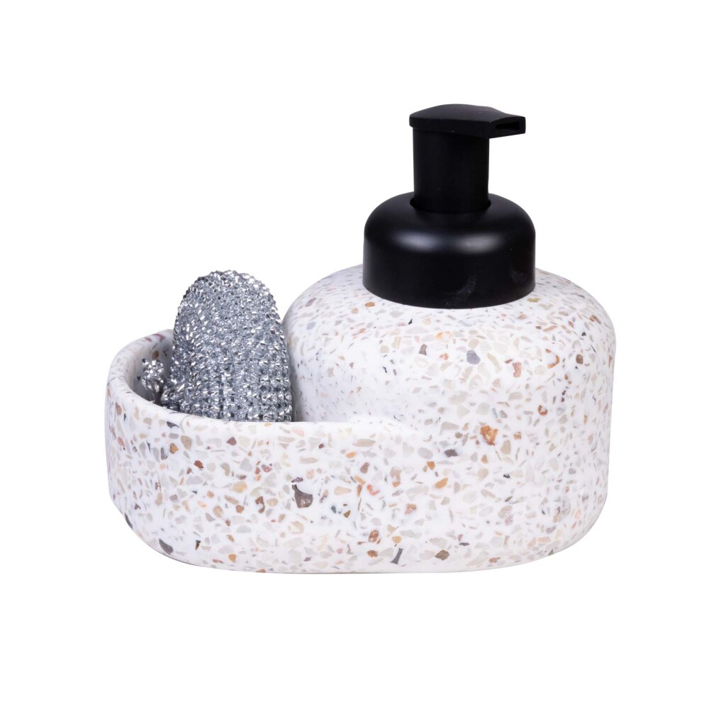 DISPENSADOR ESPUMA C/ESPONJA TERRAZO NATURAL-BEIGE DK-0200