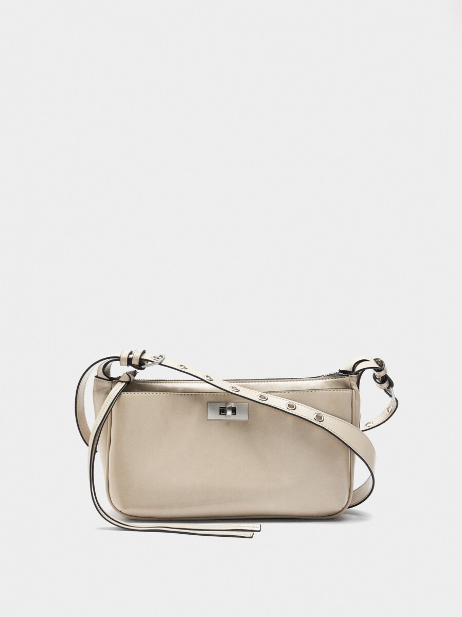 Bolso De Hombro Asa Con Tachuelas M - crudo 