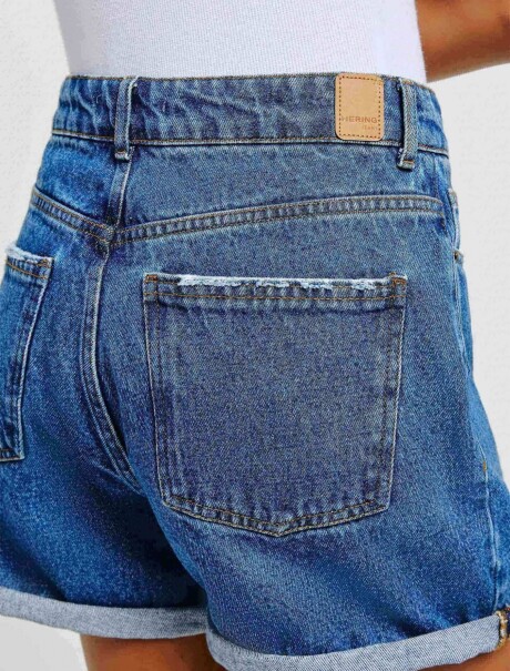 SHORT DE CINTURA ALTA AZUL OSCURO